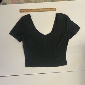 Lulu Lemon T-Shirt Crop Top Gray Size 8.